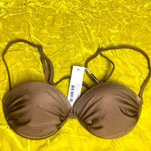 Chocolate Ruched Balconette Bikini Top